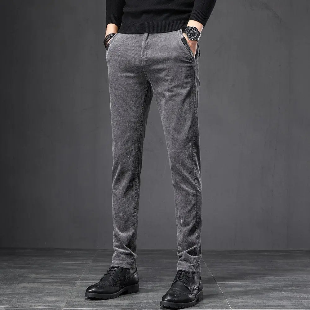 UK Thickened Corduroy Men Business Trousers - Mishastyle
