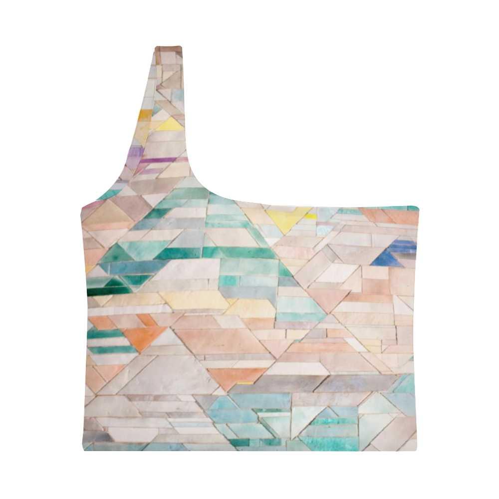 Women's One Shoulder Tank Top - colorful - Mishastyle